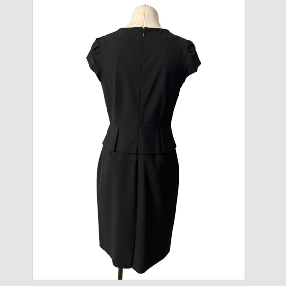 J Crew Dress 8 Black Short Sleeve Stretch Wool Career Church - Picture 2 of 10